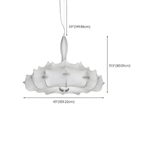 ZOWALA - Elegant White Silk Drum Ambient Chandelier Image - 16