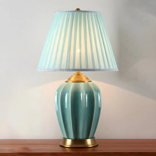 ZOWALA - Modern Ceramic Fabric Table Lamp White Image - 19