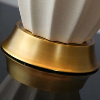 ZOWALA - Modern Ceramic Fabric Table Lamp White Image - 22