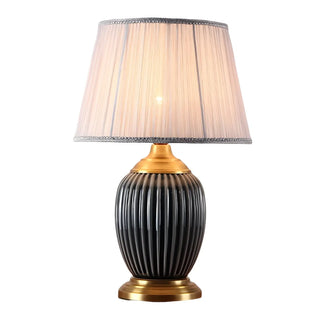 ZOWALA - Modern Ceramic Fabric Table Lamp White Image - 24