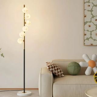Exquisite 6-Light Globe Gold Curve Metal Floor Lamp Zawala Image - 1