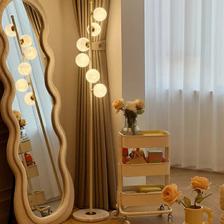 Exquisite 6-Light Globe Gold Curve Metal Floor Lamp Zawala Image - 10