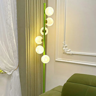 Exquisite 6-Light Globe Gold Curve Metal Floor Lamp Zawala Image - 11