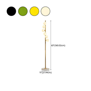 Exquisite 6-Light Globe Gold Curve Metal Floor Lamp Zawala #size