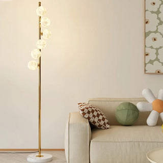 Exquisite 6-Light Globe Gold Curve Metal Floor Lamp Zawala Image - 2