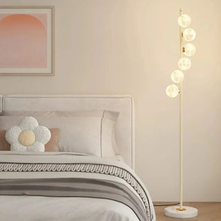 Exquisite 6-Light Globe Gold Curve Metal Floor Lamp Zawala Image - 4