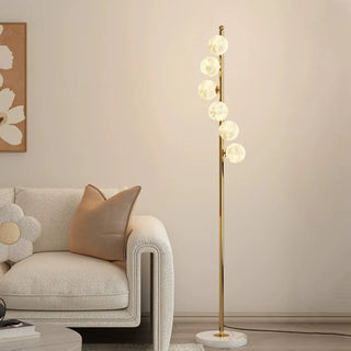 Exquisite 6-Light Globe Gold Curve Metal Floor Lamp Zawala Image - 5