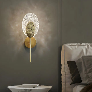 ZOWALA - Exquisite Brass Fan-Shaped Acrylic LED Small Wall Lamp Image - 1