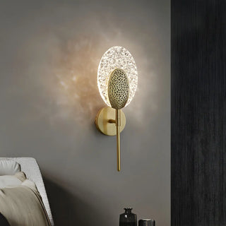 ZOWALA - Exquisite Brass Fan-Shaped Acrylic LED Small Wall Lamp Image - 2