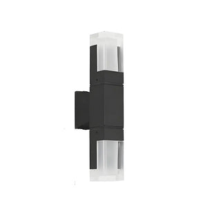 Exterior Black Modern Geometric Metal LED Wall Light Zawala Image - 10