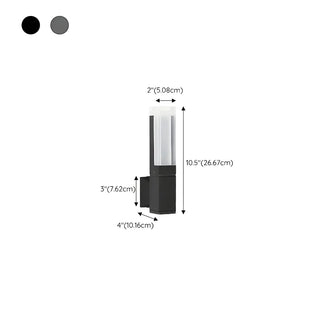 Exterior Black Modern Geometric Metal LED Wall Light Zawala #size