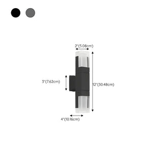 Exterior Black Modern Geometric Metal LED Wall Light Zawala Image - 17