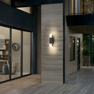 Exterior Black Modern Geometric Metal LED Wall Light Zawala Image - 3