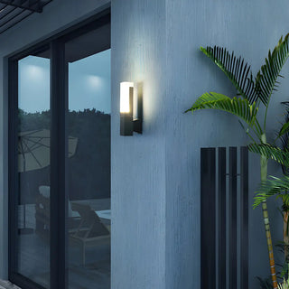 Exterior Black Modern Geometric Metal LED Wall Light Zawala Image - 4