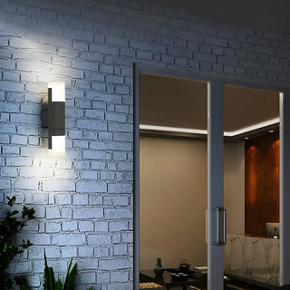 Exterior Black Modern Geometric Metal LED Wall Light Zawala Image - 5