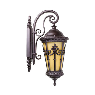 Exterior Rustic Lantern Glass Coffee LED Wall Light Zawala Image - 3
