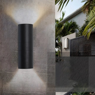Modern Black Metal Cylinder Up Down Exterior Wall Light Zawala Image - 1