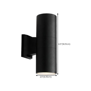 Modern Black Metal Cylinder Up Down Exterior Wall Light Zawala #size