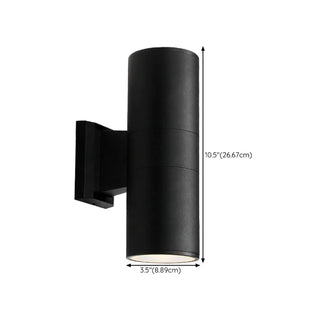 Modern Black Metal Cylinder Up Down Exterior Wall Light Zawala Image - 13