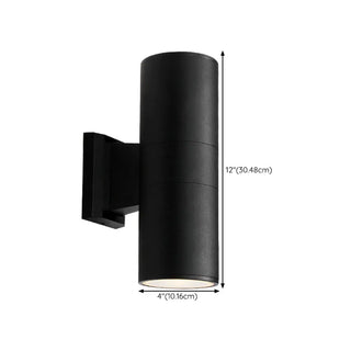Modern Black Metal Cylinder Up Down Exterior Wall Light Zawala Image - 14