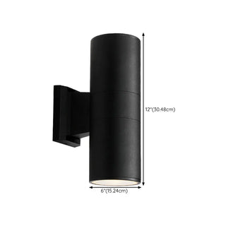 Modern Black Metal Cylinder Up Down Exterior Wall Light Zawala Image - 15
