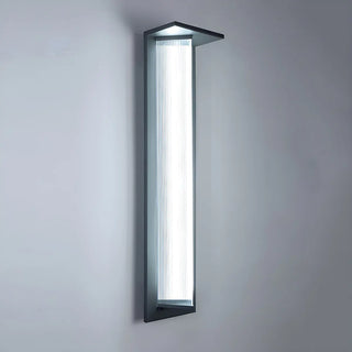 Modern Vertical Black Metal Exterior Wall Light Fixture Zawala Image - 11