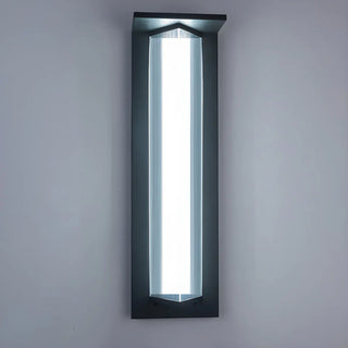 Modern Vertical Black Metal Exterior Wall Light Fixture Zawala Image - 12