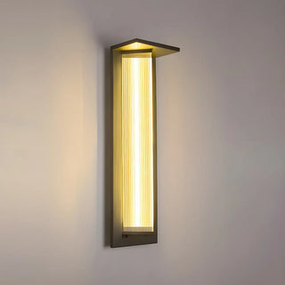 Modern Vertical Black Metal Exterior Wall Light Fixture Zawala Image - 16