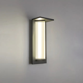 Modern Vertical Black Metal Exterior Wall Light Fixture Zawala Image - 19