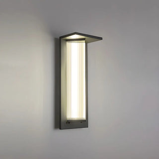 Modern Vertical Black Metal Exterior Wall Light Fixture Zawala Image - 21