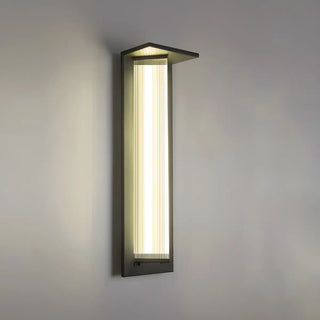 Modern Vertical Black Metal Exterior Wall Light Fixture Zawala Image - 22