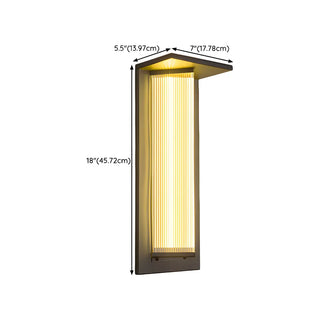 Modern Vertical Black Metal Exterior Wall Light Fixture Zawala Image - 30