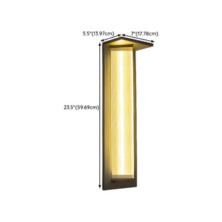 Modern Vertical Black Metal Exterior Wall Light Fixture Zawala Image - 31