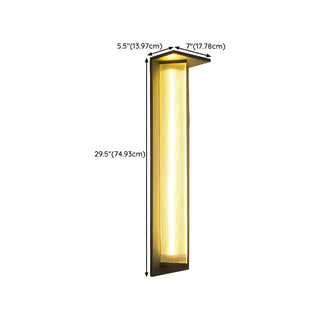 Modern Vertical Black Metal Exterior Wall Light Fixture Zawala Image - 32