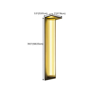 Modern Vertical Black Metal Exterior Wall Light Fixture Zawala Image - 33