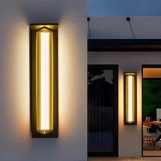 Modern Vertical Black Metal Exterior Wall Light Fixture Zawala Image - 4