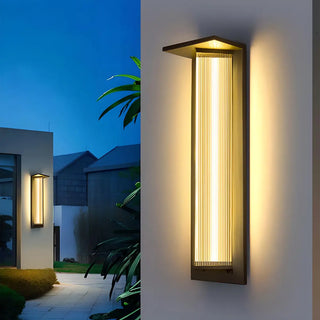 Modern Vertical Black Metal Exterior Wall Light Fixture Zawala Image - 6