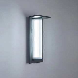 Modern Vertical Black Metal Exterior Wall Light Fixture Zawala Image - 8