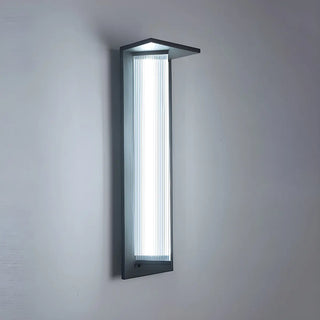 Modern Vertical Black Metal Exterior Wall Light Fixture Zawala Image - 9