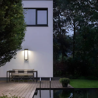Waterproof Black Rectangular Steel External Wall Sconce Zawala Image - 3