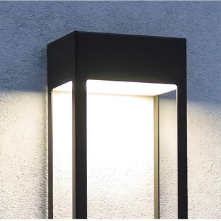 Waterproof Black Rectangular Steel External Wall Sconce Zawala Image - 6