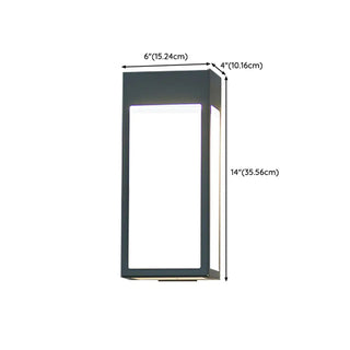 Waterproof Black Rectangular Steel External Wall Sconce Zawala Image - 8