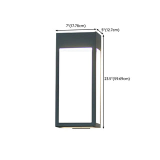 Waterproof Black Rectangular Steel External Wall Sconce Zawala Image - 9