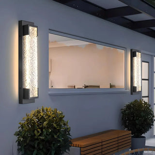 Contemporary Rectangular Metal External Wall Light Zawala Image - 2