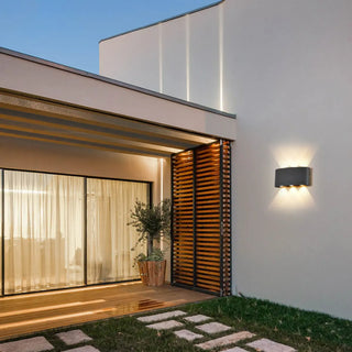 Simple Black Geometric External LED Metal Wall Lamp Zawala Image - 1