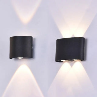 Simple Black Geometric External LED Metal Wall Lamp Zawala Image - 16