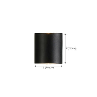 Simple Black Geometric External LED Metal Wall Lamp Zawala #size