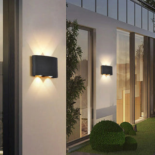 Simple Black Geometric External LED Metal Wall Lamp Zawala Image - 3