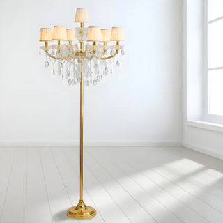 7-Light Luxurious Crystal Gold Barrel LED Floor Lamp Zawala Image - 1