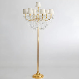 7-Light Luxurious Crystal Gold Barrel LED Floor Lamp Zawala Image - 2